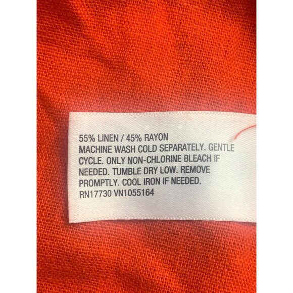 A New Day Womens Casual Red Linen Blend A-Line Midi Skirt With Pockets Medium - Picture 9 of 10